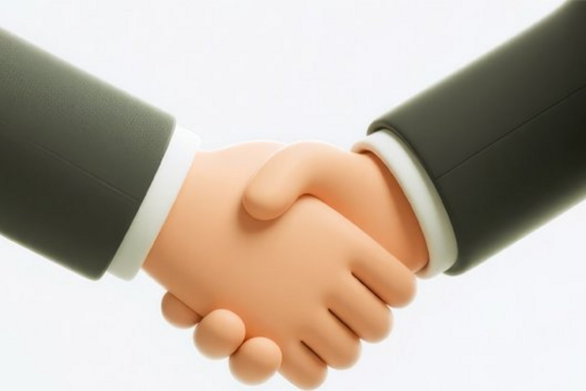 Zwei Hände, die ineinander greifen