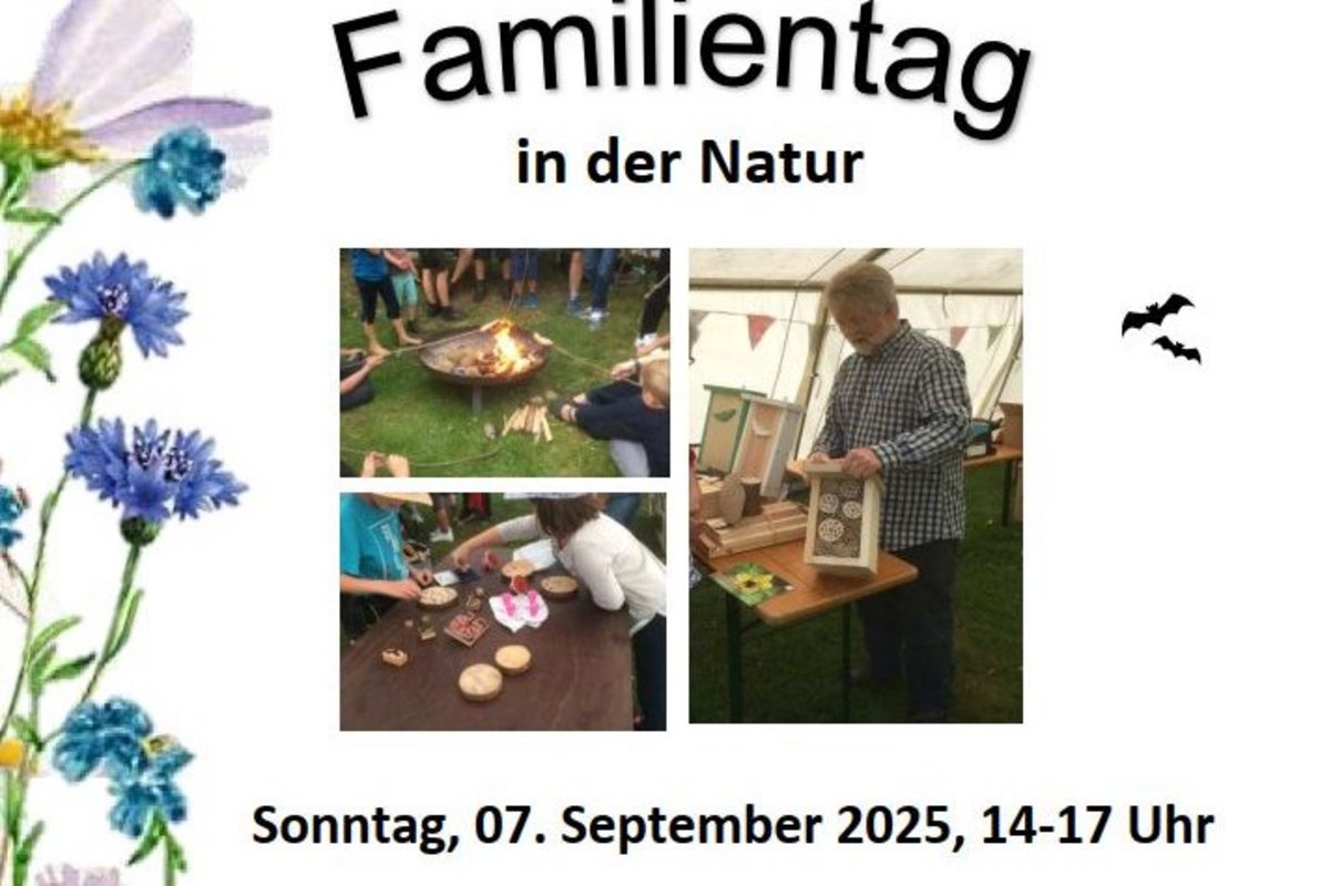 Schriftzug: Familientag in der Natur am Sonntag, 07. September