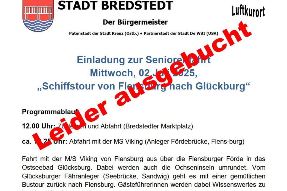 Der Schriftzug "ausgebucht"
