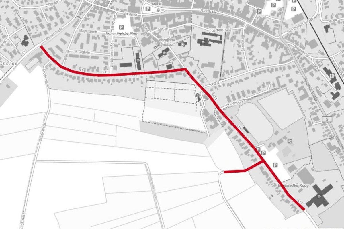 Ein Lageplan, der die Straße zeigt, die saniert werden soll